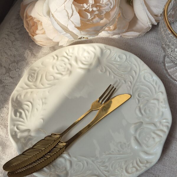 کارد و چنگال طلایی مدل پر