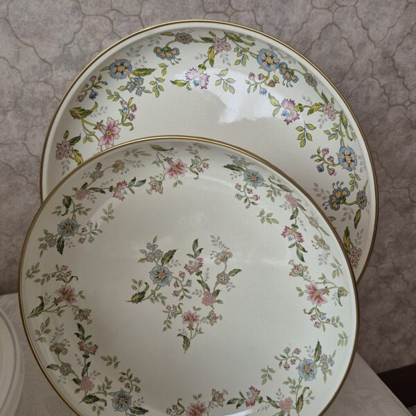 دیس لعابی طرح گل بهاری لبه طلایی