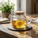 قوری پیرکس درب بامبو ۱ لیتر