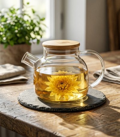 قوری پیرکس درب بامبو ۱ لیتر