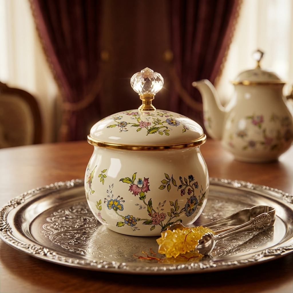 قندان لعابی طرح گل بهاری